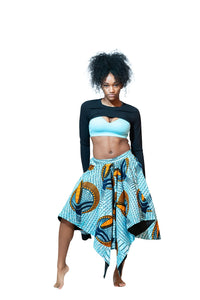 Atale Turquoise Asymmetrical skirt